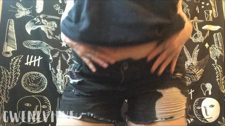 Ass Worship in Black Jean Shorts