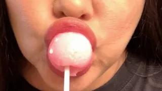 Spitting and sucking loads of your cum on my lollipop