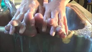 SIDNAY WASHES HER BUTTER FEET