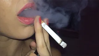 Red Lips Close Up Smoke