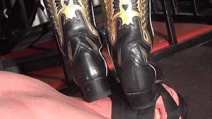 My Golden Cowboy Boots vs human carpet - 3