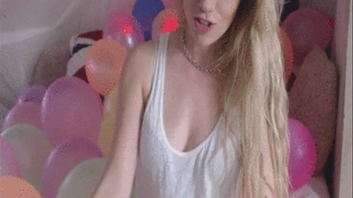 Poping balloons with michelle moist