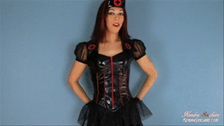 Cum Domination: Kendra Sinclaire PVC Gothic Transsexual Nurse Protein Shot