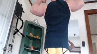 Muscle and Cock Tease In Black and Yellow