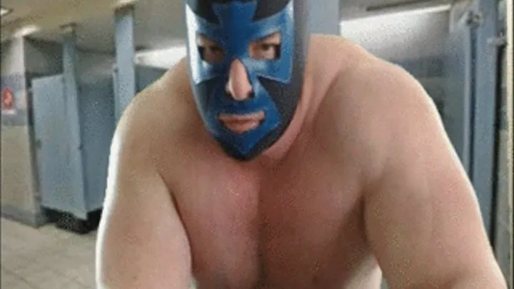 Masked Step-Daddy Flexing and Jerking Off