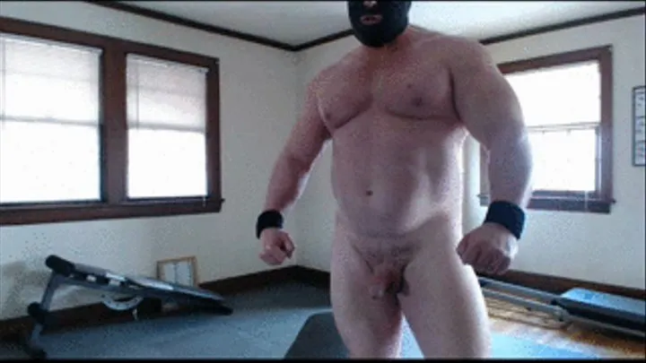 Masked Wrestler Workout and Flexing