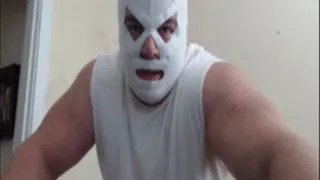 Masked Wrestler in White Talks Dirty