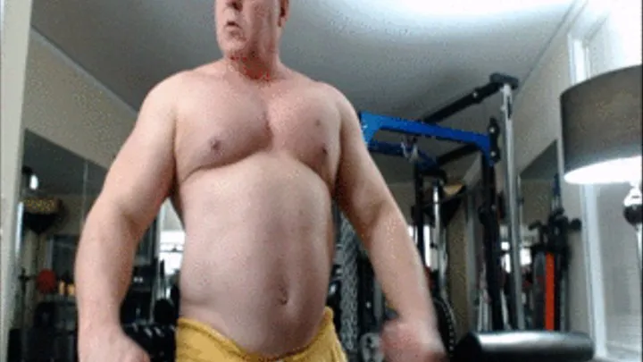 Ripping My Old Yellow Sweats to Release Cock and Cum