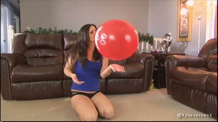Red Printed Balloon B2P - Balloon Blow2pop Fetish - Kylie Jacobs