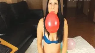 Balloon Blowing and Popping - Balloon Fetish - Kylie Jacobs - Full Version