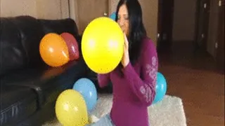 Kylie Inflating Balloons (Unexpected B2P) for the Party - Balloon Blow2pop Fetish - Kylie Jacobs Part II