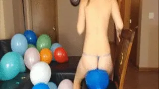 G-String Sit Pop From Behind - Balloon Fetish - Kylie Jacobs