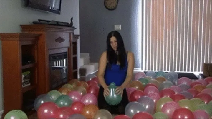 Kylie Popping Small Balloons - Balloon Fetish Pop - Kylie Jacobs