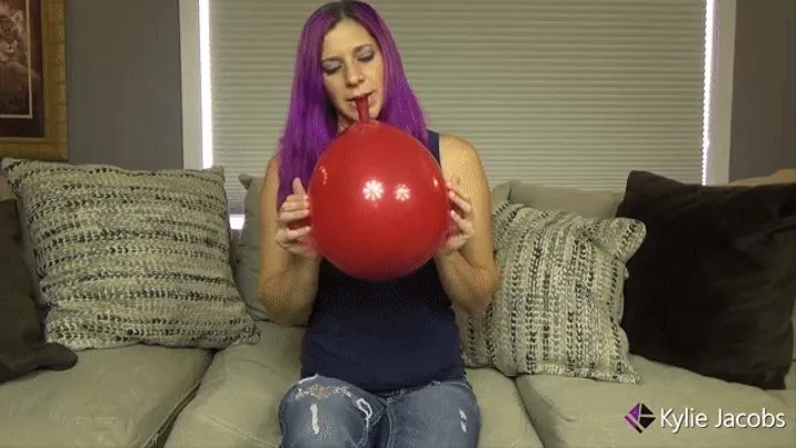 Red Balloon B2P Cum When It Pops - Balloon Blow2pop Fetish - Kylie Jacobs