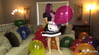 Maid Cleans Up Balloons After the Party