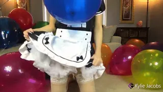 Balloon B2P in Cosplay French Maid Costume - Balloon Blow2pop Fetish - Kylie Jacobs