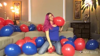 Fourth Of July Balloon Pop and B2P - Balloon Blow2pop Fetish - Kylie Jacobs