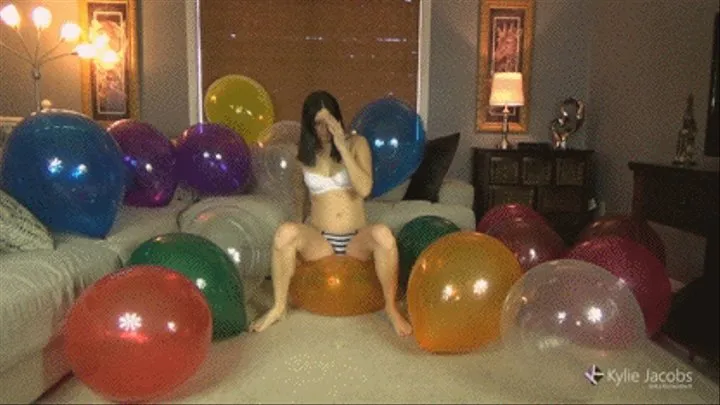 Sit Popping 17 Inch Crystal Balloons - Part 1 of 2 - Balloon Fetish - Kylie Jacobs