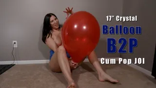 Red Crystal 17 Inch Balloon Blow2Pop Cum Pop JOI - Kylie Jacobs