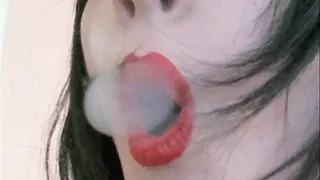 Smoke Rings with Red Lipstick