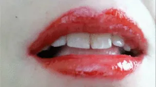 Moaning in Glossy Red Lipstick