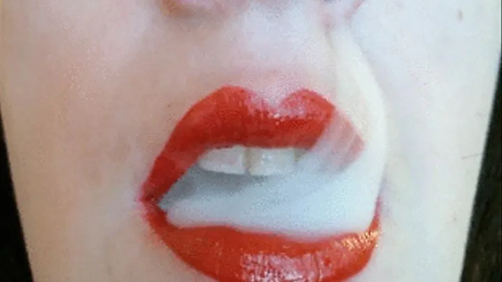 French Inhale Deep Red Lips, Smoking Marlboro - - MP4