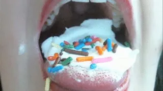 Tongue Whipped Cream + Sprinkles - Extreme Close Up