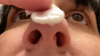 Nose Lotion Massage & Play ( 60fps) - Extreme Close-Up W Bonus Time Lapse