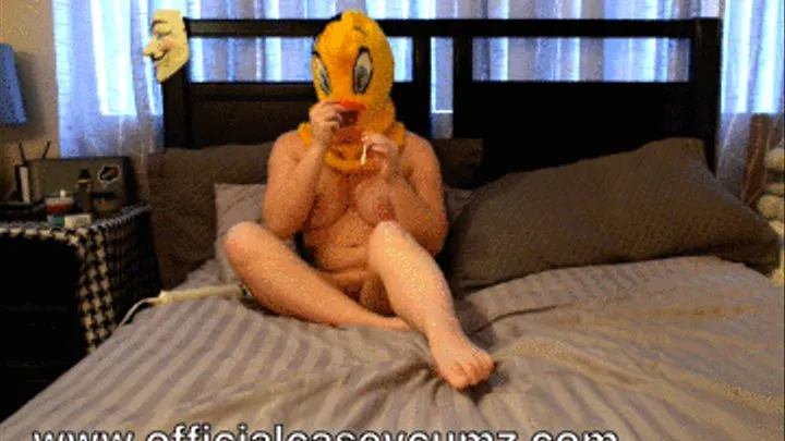 Smoking Tweety Bird Plays With Herself