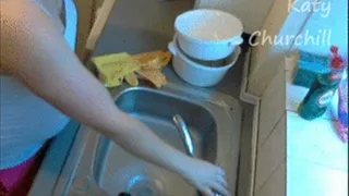 Washing the dishes