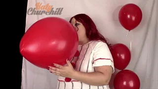 Pennywise Cosplay Huge Red Balloon Blow to Pop Attempt