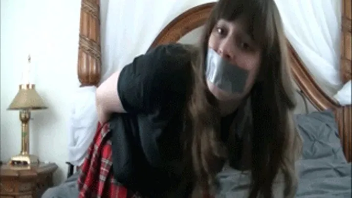 Tape Gagged School Girl Begs