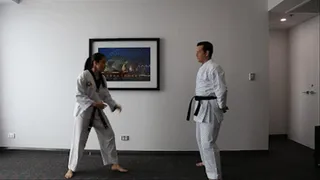 Black Belt Rina Demonstrates her Kicks