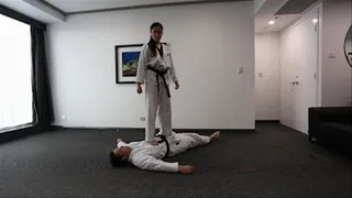 Black Belt Rina Defeats Peter Fight Clip 2