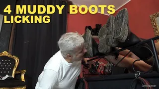 LADY SCARLET - 4 MUDDY BOOTS - LICKING (real mud)