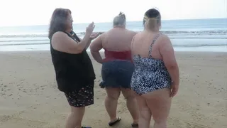 3 bbw rub on sun lotion at the beach on each other what fun!