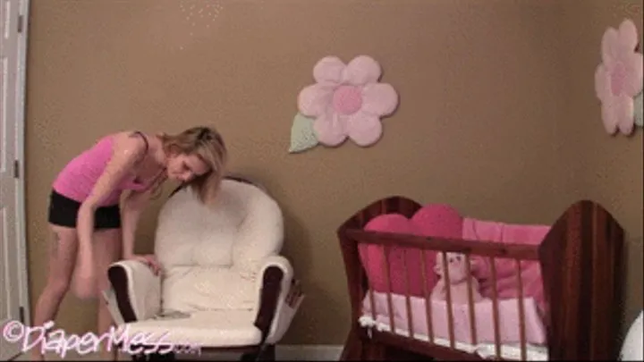 Curious Babysitter Tries On A Diaper And Gets Caught!