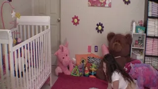 Hottie Little Emily Makes A Huge & Lumpy Mess While Tucking Her Plushie Into The Crib 2nd View