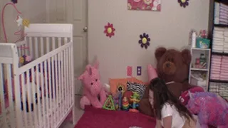 Hottie Little Emily Makes A Huge & Lumpy Mess While Tucking Her Plushie Into The Crib 2nd View