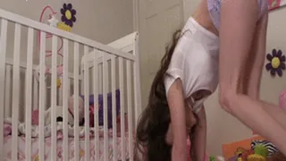 Hottie Little Emily Makes A Huge & Lumpy Mess While Tucking Her Plushie Into The Crib