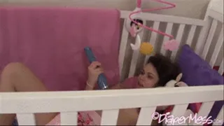 Adorable Little Bailey Masturbates In Her Diaper Before Beddy-Bye In The Crib