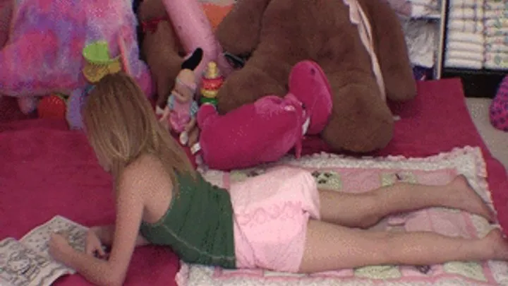 Tiny Little Alyssa Makes A Huge & Bulging Mess In Her Diaper While Coloring