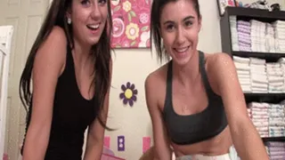 Dreams Cum True! Gorgeous T.eens Nikki & Katarina Both Jerk You Off While Changing Your Diaper POV