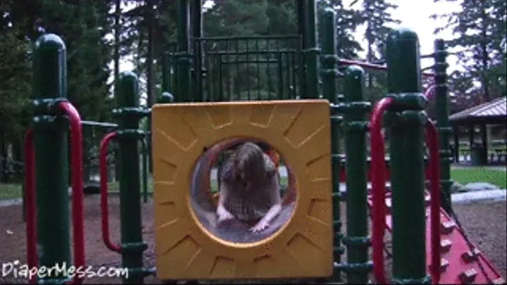 Naughty Natalia Messes Her Diaper In Public Playground & Is Punished For It for