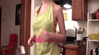 Diapergirl Fionna's Unassisted Diaper Mess While Cooking Dinner