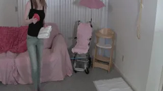 Summer Diapered With A Vibrator & Locked Into A High Chair Until She Orgasms