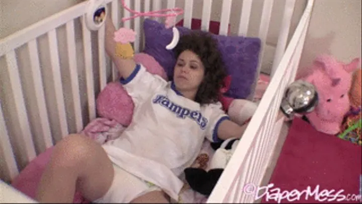 Bailey Cums & Cums & Cums With A Vibrator In Her Diaper While Locked In The Crib