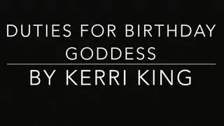 Duties for Birthday Goddess(Audio) by Kerri King