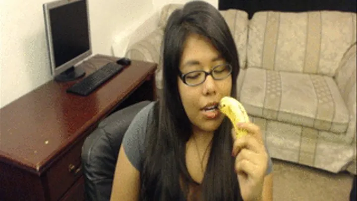 Chewing a banana