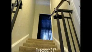 Vacuuming the stairs in a thong Part 1